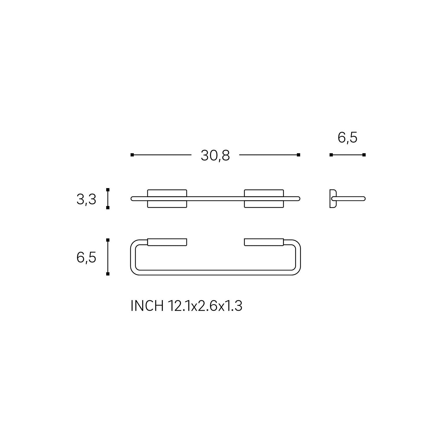 Towel Rail, 30cm, Screw-in Or Self-adhesive, Matt Black, Next Collection