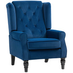 Accent Armchair Home Furniture Retro Tufted Club Fabric | Blue