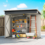 Outdoor Storage Shed, 7.5 X 4.3ft Metal Garden Shed | Dark Grey