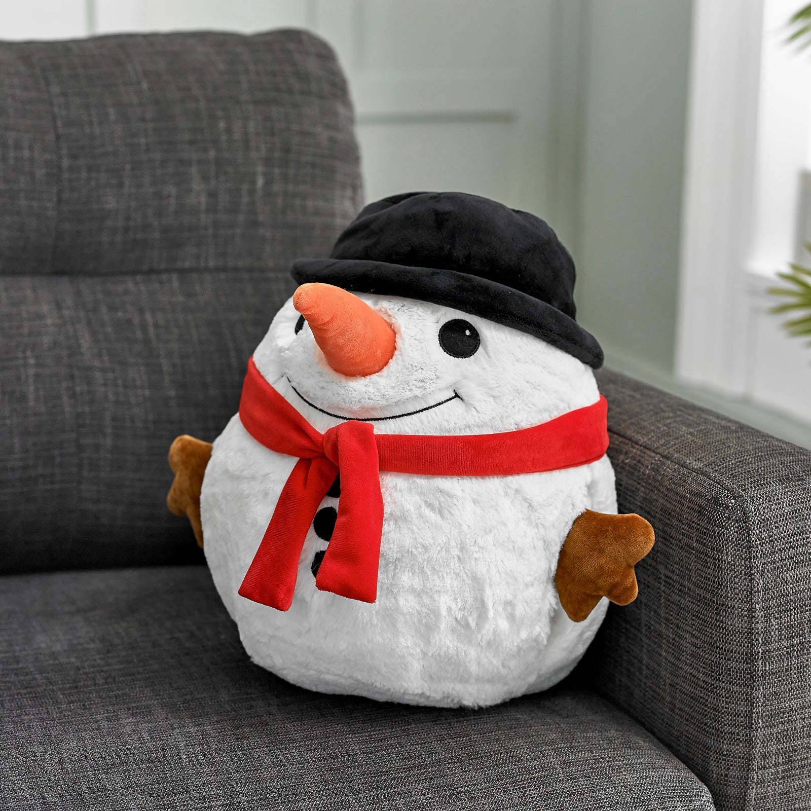 Soft Giant Handwarmer Cozy Plush Snowman | 30cm x 30cm | White