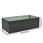 Rectangular Raised Garden Bed Raised Planters For Garden Outdoor | Charcoal Black