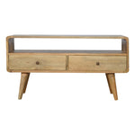 Curved Oak-ish Media Unit
