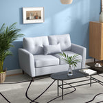 Modern Chic Loveseat With Armrest Spring Padding Home Office | One Size | Gray
