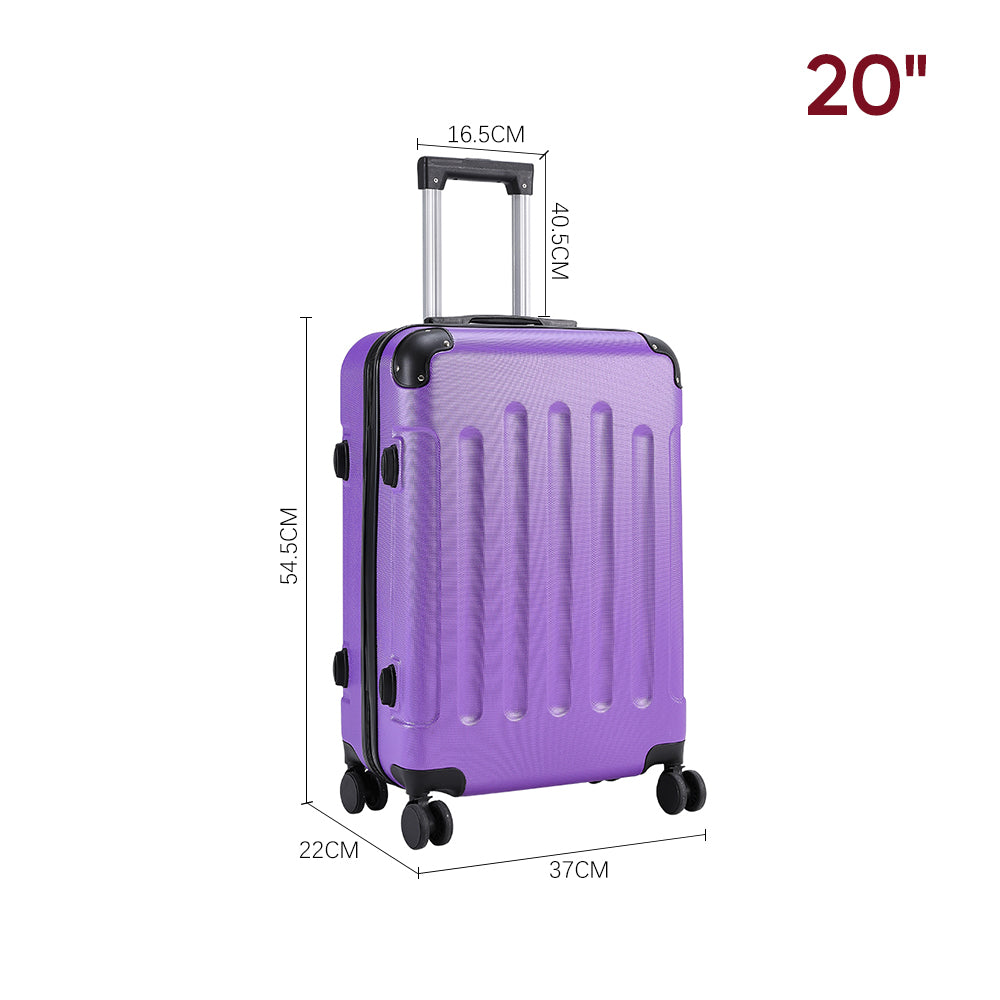 Modern Hardside Spinner Suitcase With Combination Lock | 20" | Purple
