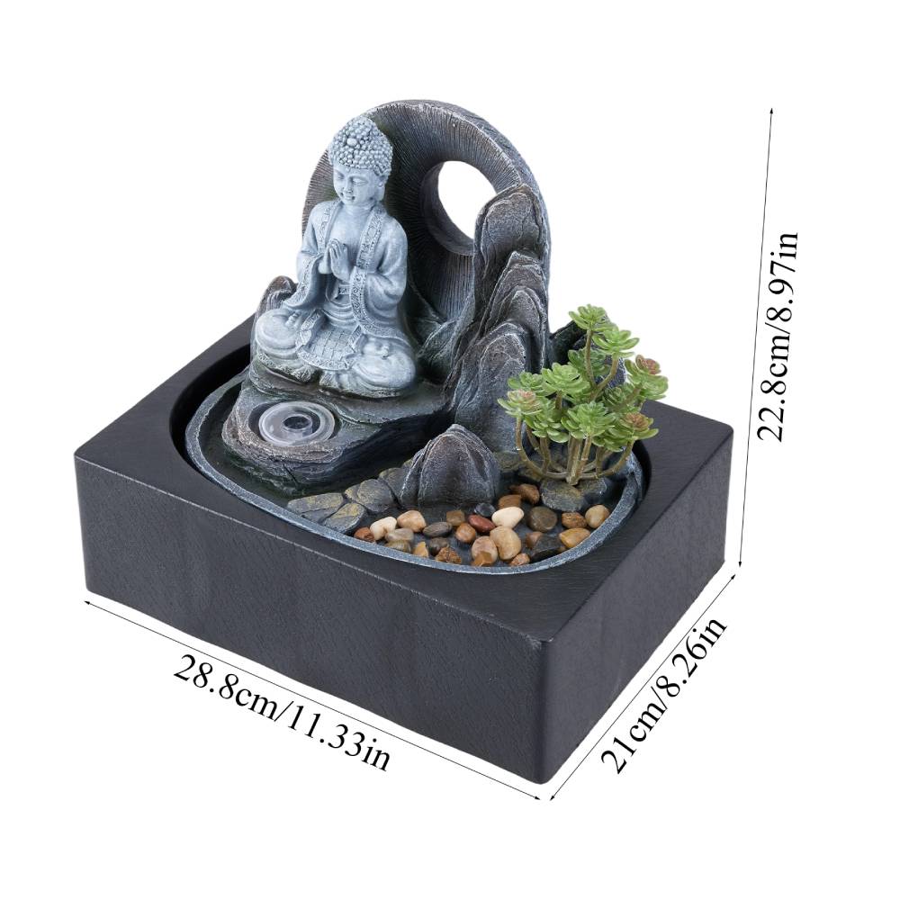 Peaceful Flow Fountain Tabletop Waterfall Fountain With Led Lighting