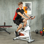 Exercise Bike, Quiet, Adjustable Seat, Lcd Monitor | White