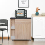 Rolling Island Trolley With Shelves, Drawer