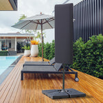 Garden Parasol Cover For 2-4m Outdoor Umbrella Uv Protector | Dark Gray