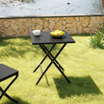 Square Rattan Folding Outdoor Bistro Table Black/brown | One Size | Black