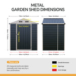 6x4 Ft Heavy-Duty Metal Apex Roof Garden Storage Shed – Durable Steel Frame, 4 Vents & Lockable Door Outdoor Tool House