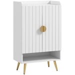 Shoe Storage Cabinet With Beadboard Doors For 15 Pairs | One Size | White
