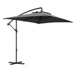 3m Cantilever Banana Parasol W/ Cross Base | Dark Gray