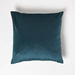 Floral Peacock Filled Velvet Cushion 46 X 46 Cm | 45cm x 45cm | Pink