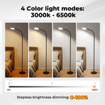 Emitto Led Floor Lamp Dimmable Standard Reading Light Remote Adjustable Angle