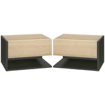 Modern Bedside Table Set Of 2 With Drawer And Shelf