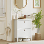 2 Drawer Shoe Cabinet For Hallway | White