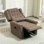 Power Lift Recliner Armchair With Wingback, Button Tufted | One Size | Brown