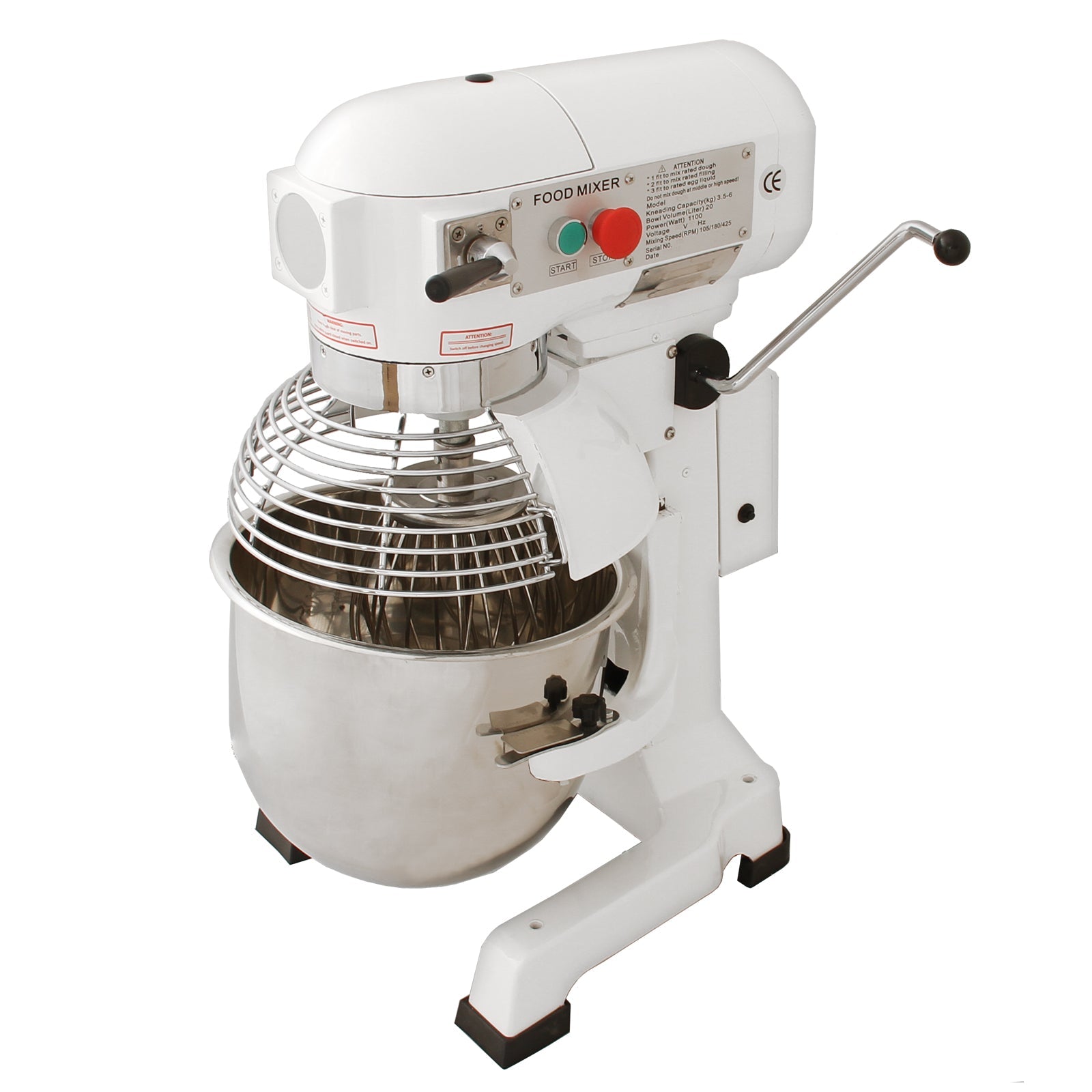 Commercial Planetary Food Mixer / Spiral Mixer | 20l | White