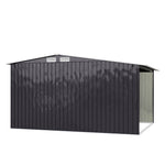 10.8 X 8.5ft Outdoor Garden Metal Storage Shed With Log Rack Weather-resistant Tool Firewood Storage