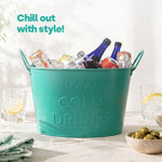 Galvanised Steel Drinks Bucket | Turquoise