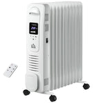 2500w Oil Filled Portable Radiator Heater With Remote | One Size | White