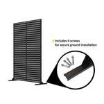 Metal Outdoor Privacy Screen 90cm X 180cm - Slats | 180cm x 90cm | Black