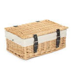 36cm Buff Wicker Empty Picnic Basket | One Size | White