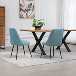 Set Of 2 Morandi Fabric Dining Chairs | Teal