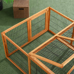Wooden Rabbit Hutch Detachable Pet House With Openable Run & Roof