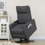 HOMCOM Power Lift Chair Fabric Electric W/ Side Pocket Grey