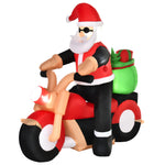 5.5ft Light-up Inflatable Santa Claus Riding A Bike Decor