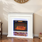 1800w Inset Electric Fireplace And Mantel Reach Up To 30 M², White