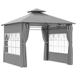 3 X 3 M Garden Gazebo, Outdoor Canopy Shelter | Light Grey
