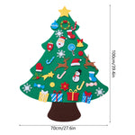 Breeins Wall-mounted Felt Christmas Tree With 33 Removable Ornaments & Led Lights