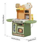 Kids Pretend Kitchen Playset With Sounds, Light And Play Food | Green