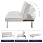 Click Clack Linen Blend Sofa Bed - 3 Seater | Cream