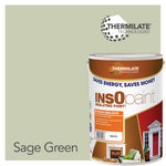 Insopaint Interior Emulsion Paint - Anti Mould, Insulating & Energy Saving For Interior Walls & Ceiling | 5l | Sage Green