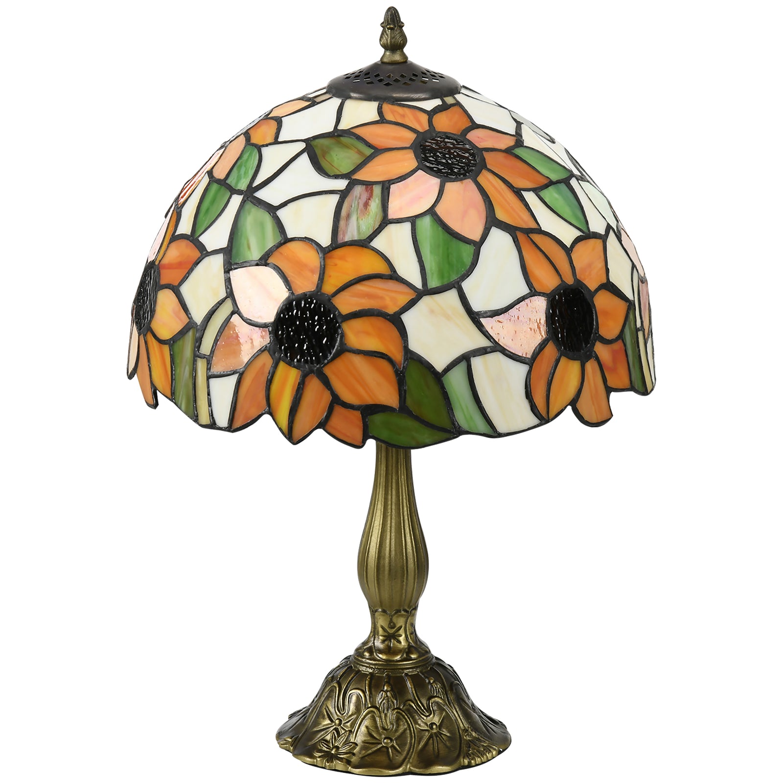 Stained Glass Table Lamp, Handmade Antique Bedside Lamp