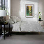 Petite Fleure 100% Cotton Duvet Cover Set – Floral Blossom Print Bedding With Piped Edges | Double | Natural