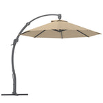 3(m) Garden Cantilever Parasol With Crank Aluminium Frame | Khaki