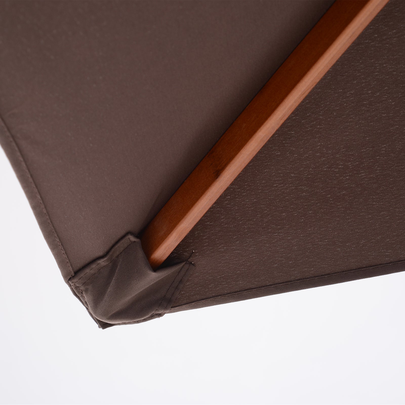 2x1.5m Wooden Patio Umbrella Parasol | Brown