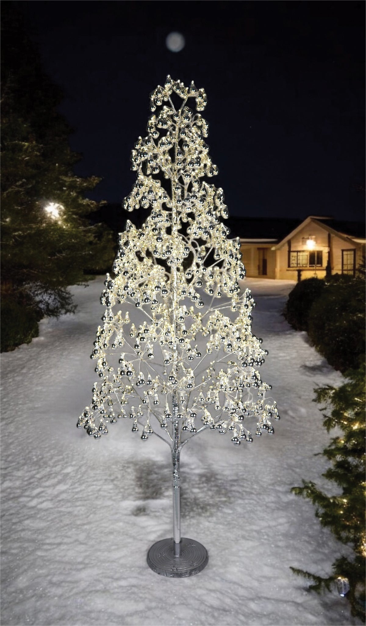 180cm 1000 Warm White Micro Led Tree 5m Lead | Silver