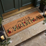 Extra-wide Coir Merry Christmas Doormat, 120 X 40cm