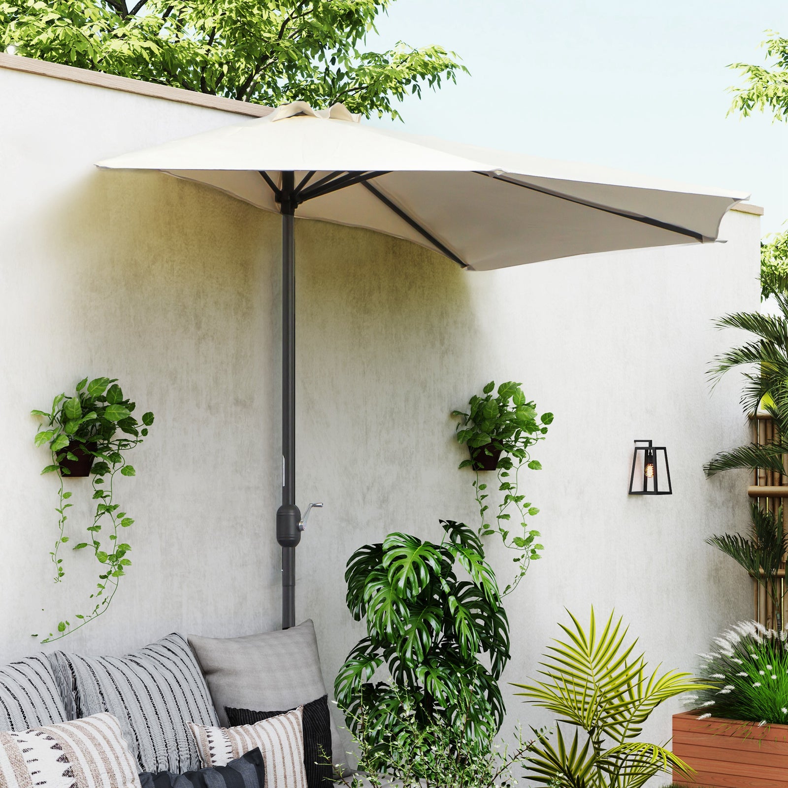 3m Half Round Parasol Balcony Shade