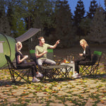 4-piece Foldable Camping Table & Chairs Set, Olive Green