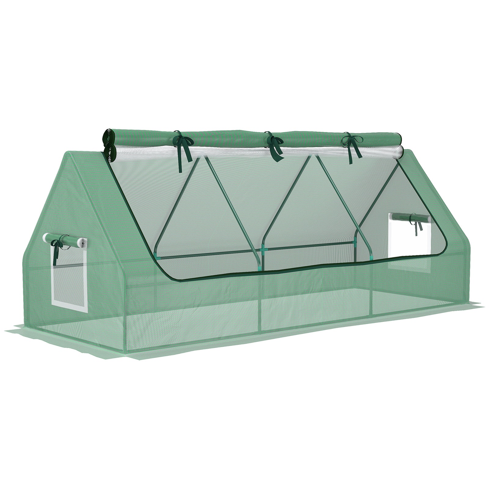 Mini Polytunnel Greenhouse W/ Mesh Windows