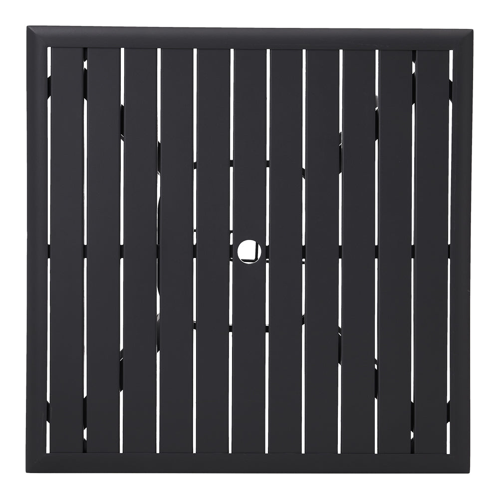 Square Garden Metal Slatted Coffee Table - 80cm X 73cm H