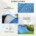 4-6 Persons Camping Tent Dome Family Travel Group Hiking | Blue
