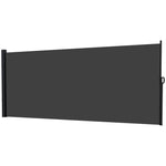 Retractable Side Awning, Garden Divider | Large | Black