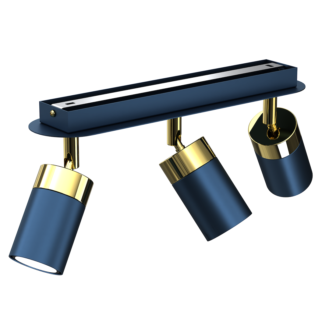 Ceiling Lamp Joker Navy Blue/gold 3xgu10